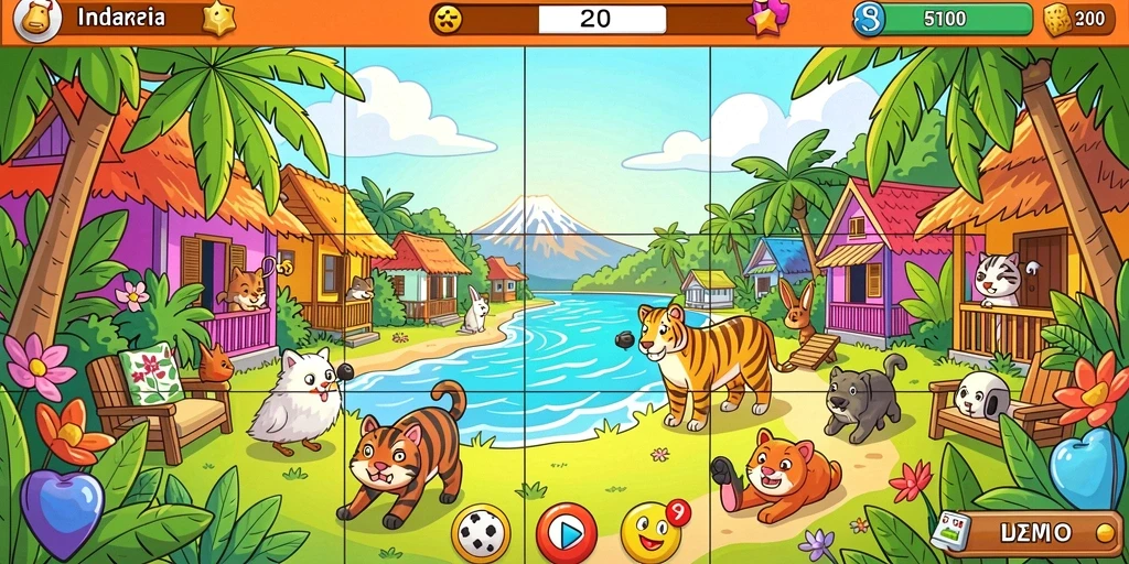 Tampilan permainan slot yang menarik dan berwarna.