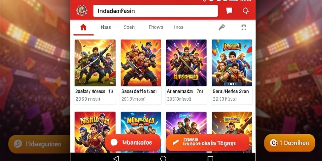Layar utama permainan yang penuh warna dan interaktif.